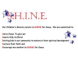 S.H.I.N.E. Children's Ministry Orientation