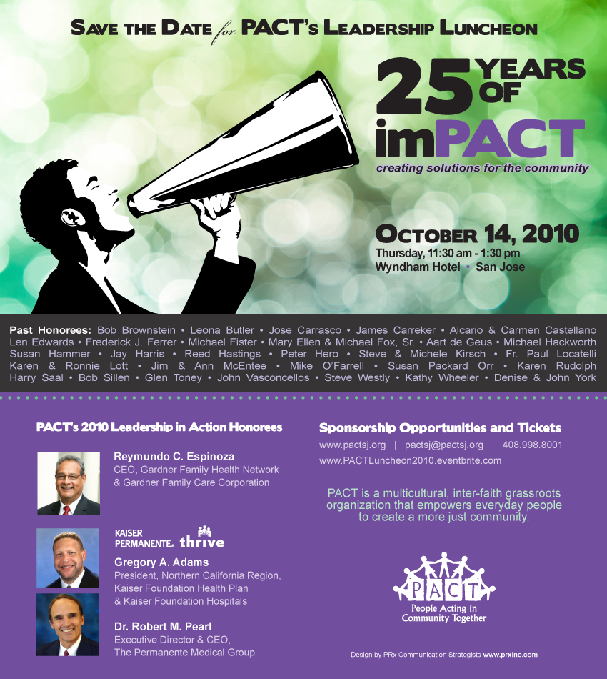 PACT's 25th Anniversary Luncheon 2010 STD save the date postcard