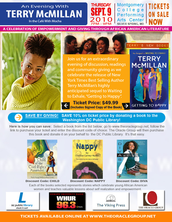 An evening with Ny Times Best Selling Author Terry McMillan