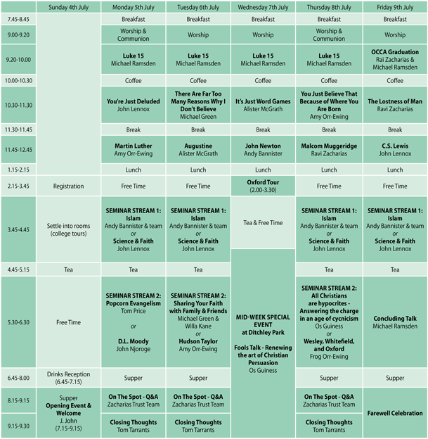 Week At A Glance