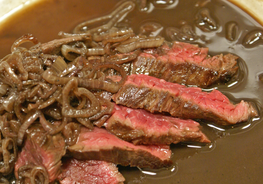 skirt steak with shallots & bordelaise sauce