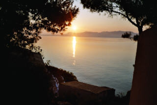 Dawn view towards Aegina from Agistri