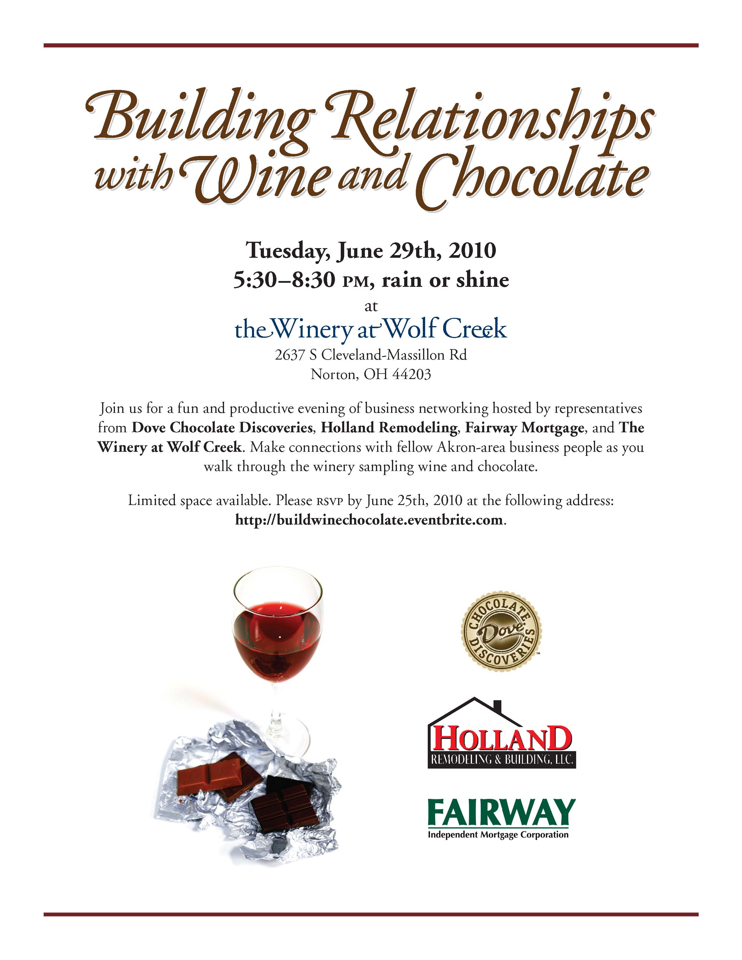Building Relationships with Wine & Chocolate