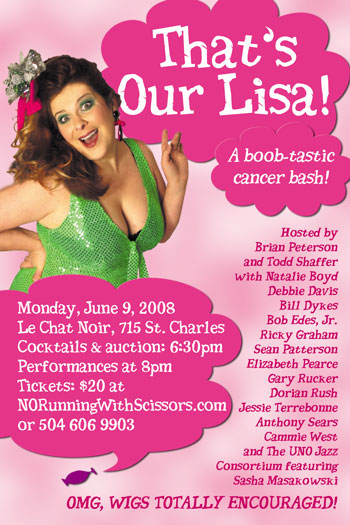 THAT'S OUR LISA: A Boob-tastic Cancer Bash