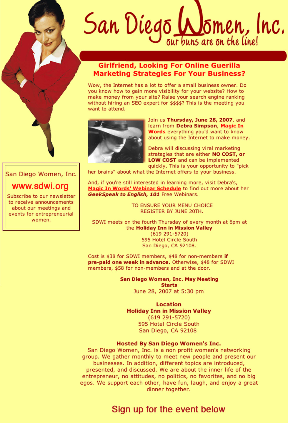 San Diego Women, Inc. June 28th Meeting