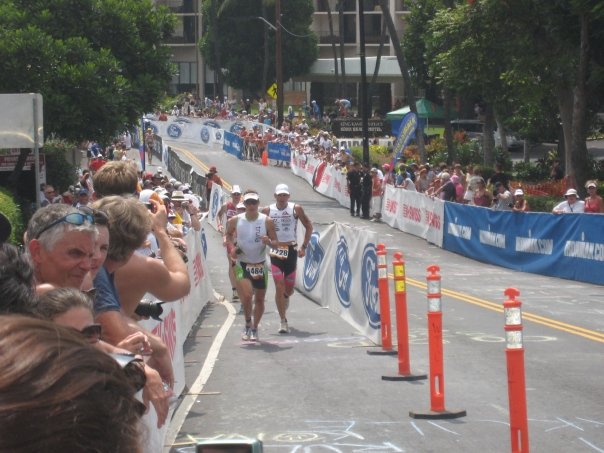 Sami in the running portion of the Ironman Sami in the running portion of the Ironman
