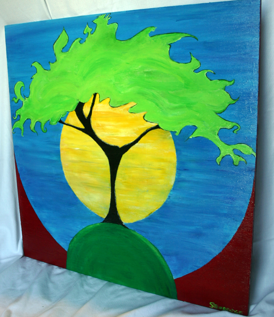 Acrylic on Wood, Dancing Tree, by Clay Stembridge