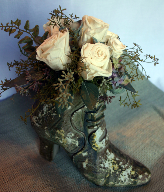 Preserved Roses in Boot Vase from Four Seasons