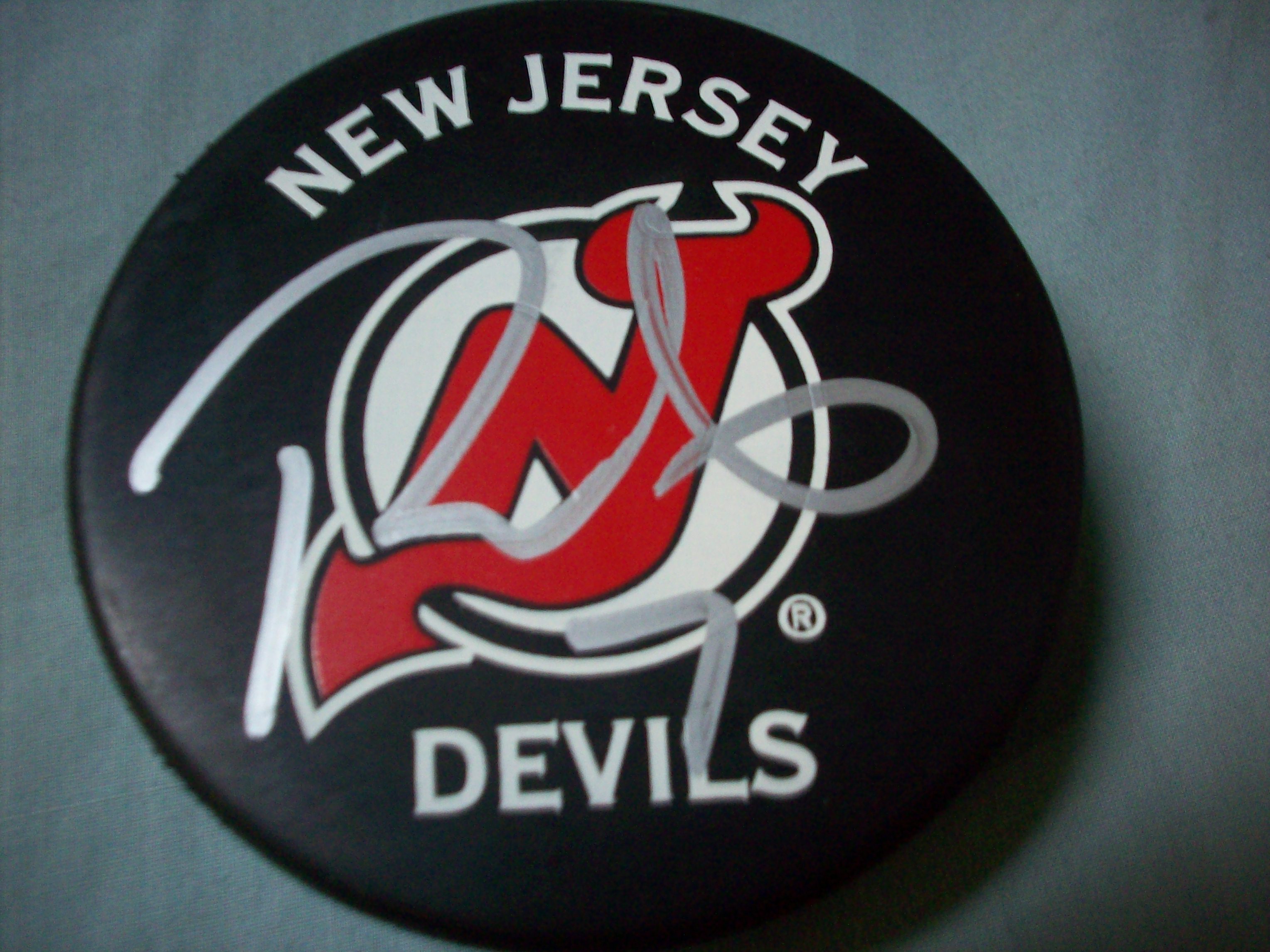 #7 Paul Martin of the New Jersey Devils signed hockey puck