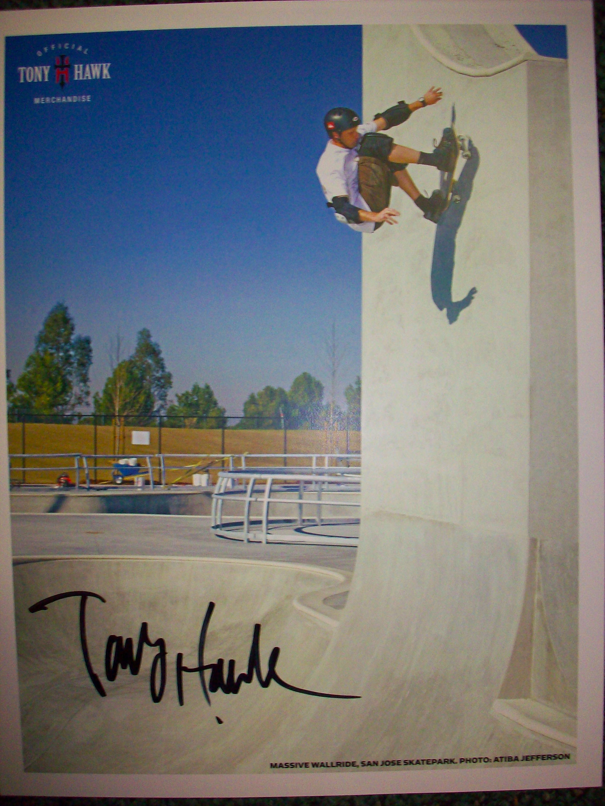 Signed 8x10 by Tony Hawk