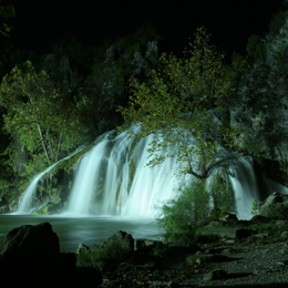 Turner Falls at night