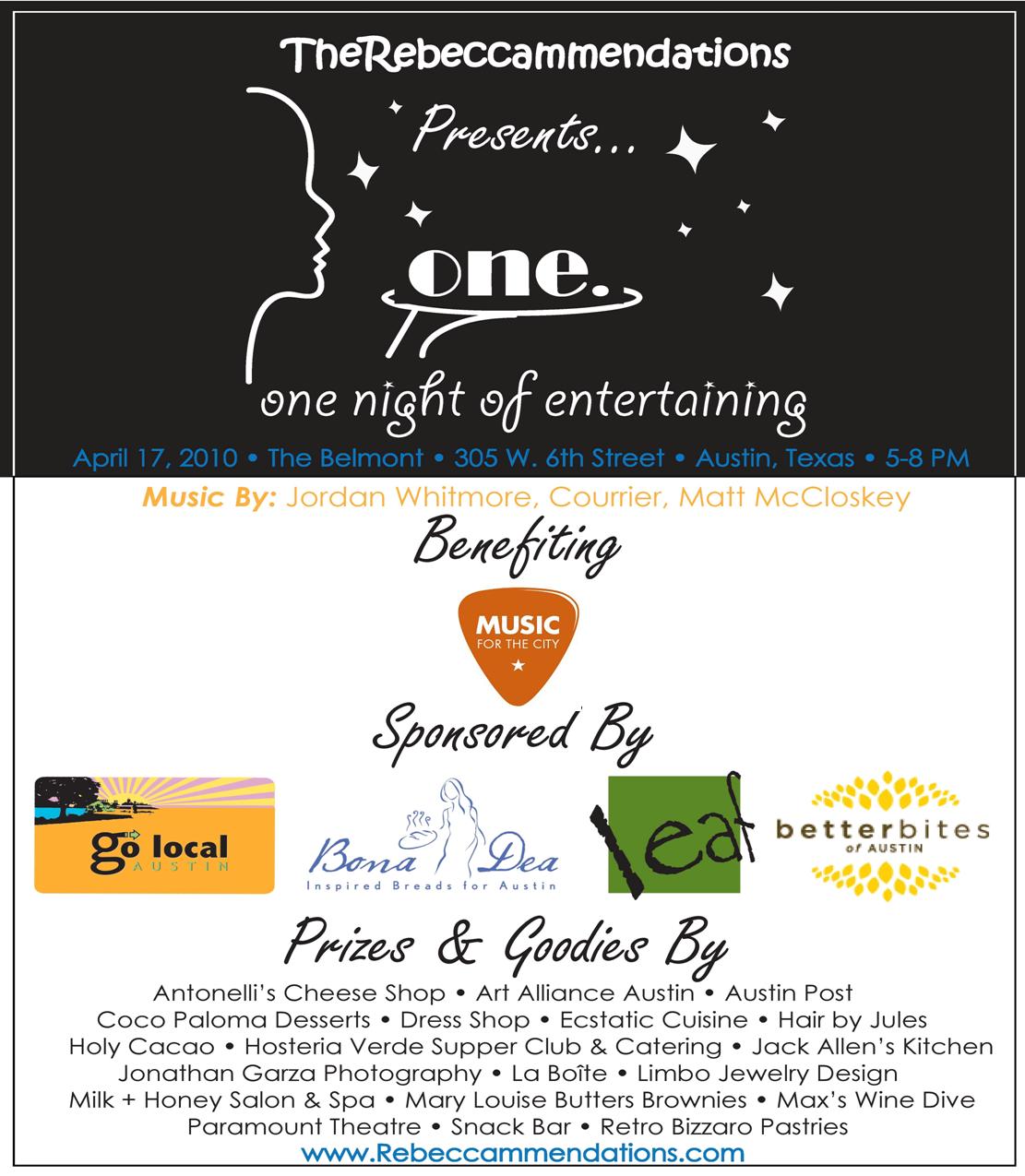 One. One Night of Entertaining Event Invitation Graphic