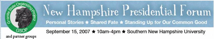 Granite State Organizing Project Presidential Forum