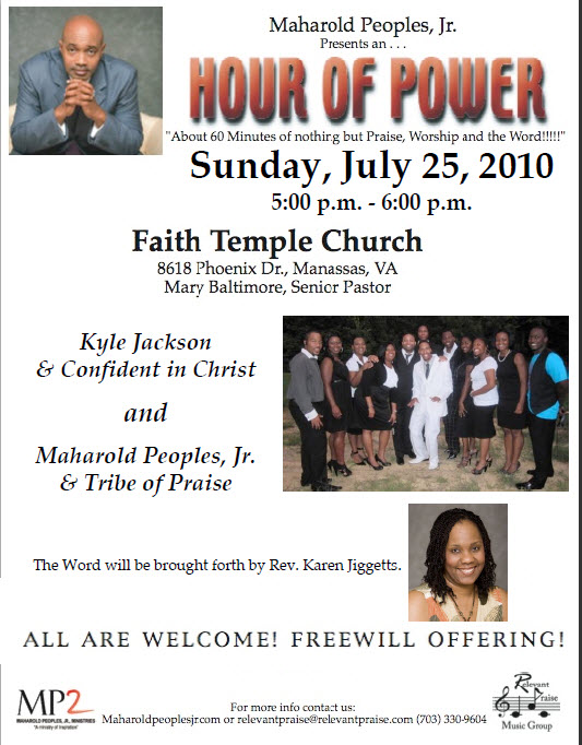 Join Us Jun 13th for an Hour of Power & Praise JUNE HOP Flyer