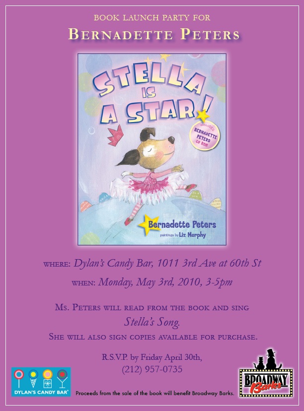 Bernadette Peters book signing at Dylan's Candy Bar - May 3rd, 3PM-5PM. Join us for the launch of Bernadette Peters' new book 
