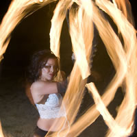 Crystal Cruz Fire Dancer Performs