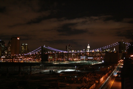 View of the Brooklyn Bridge and Manhattan Skyline