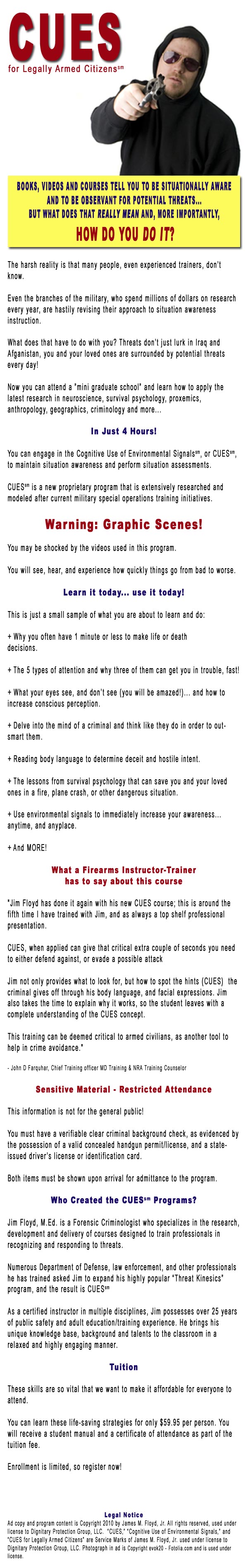 CUES for Legally Armed Citizens (sm)