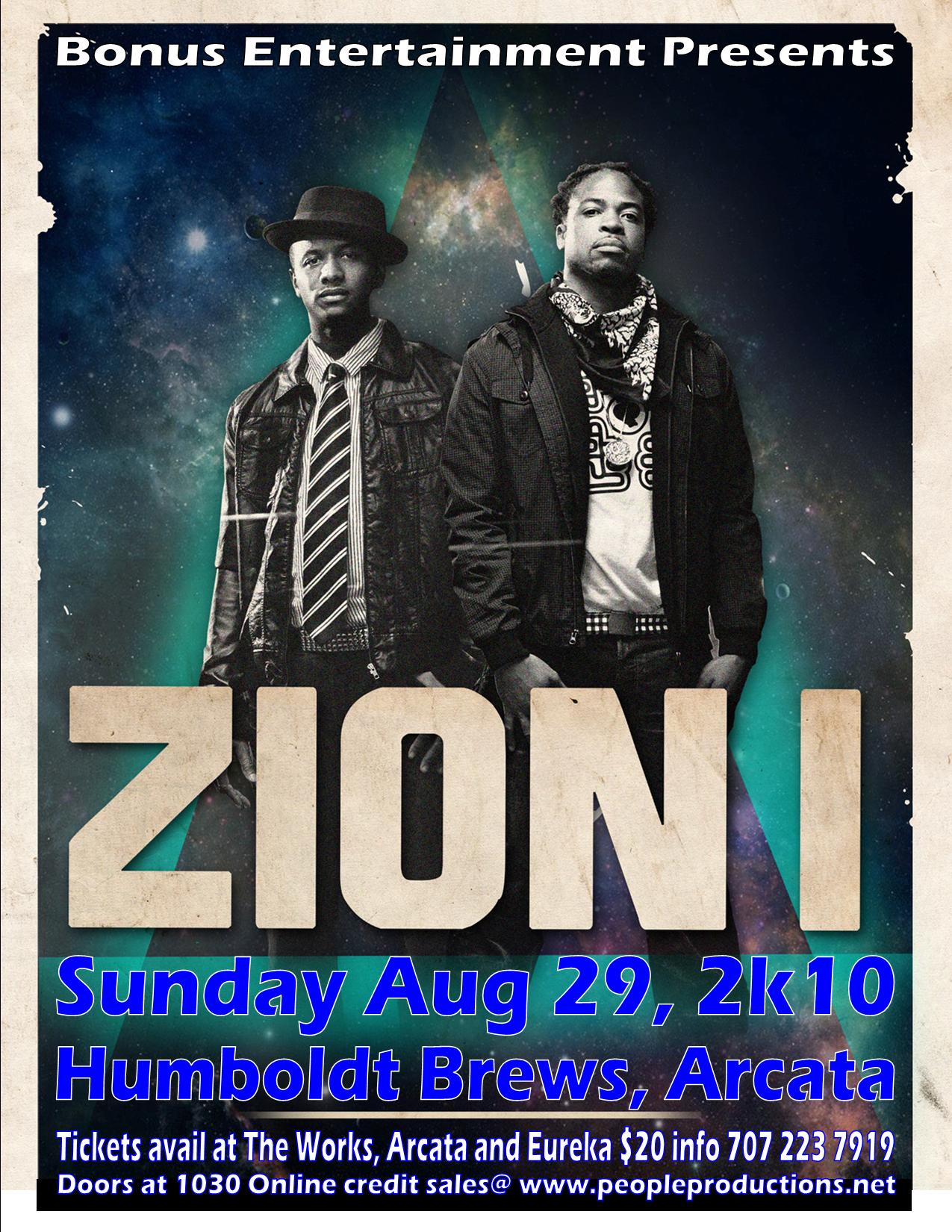 ZION I Sun Aug 29, Humboldt Brews
