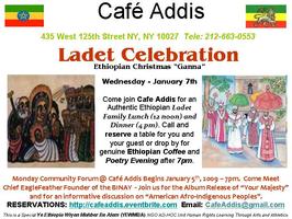 Cafe Addis  Ladet Celebration(Ethiopian Christmas)...