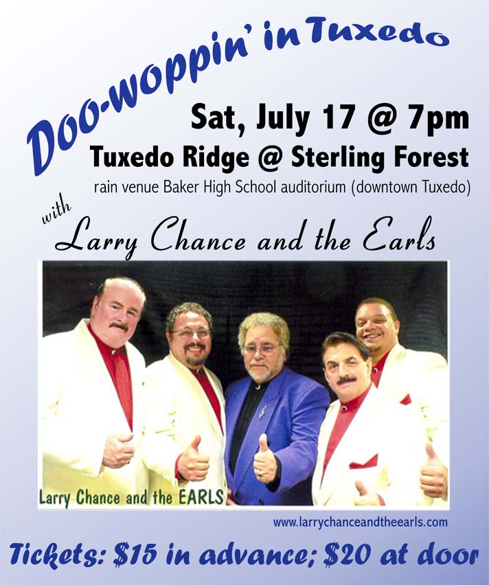 Larry Chance and the Earls coming to Tuxedo