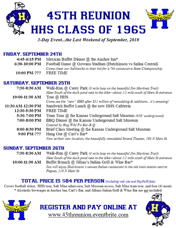 HHS Class of 1965 - 45th Reunion Activities