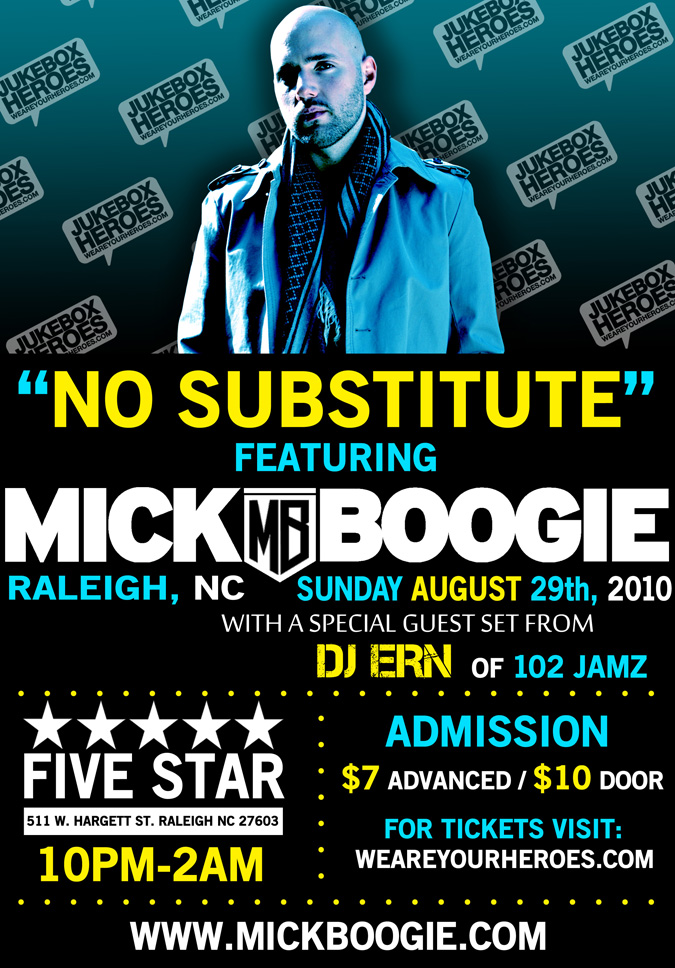 Mick Boogie in Raleigh