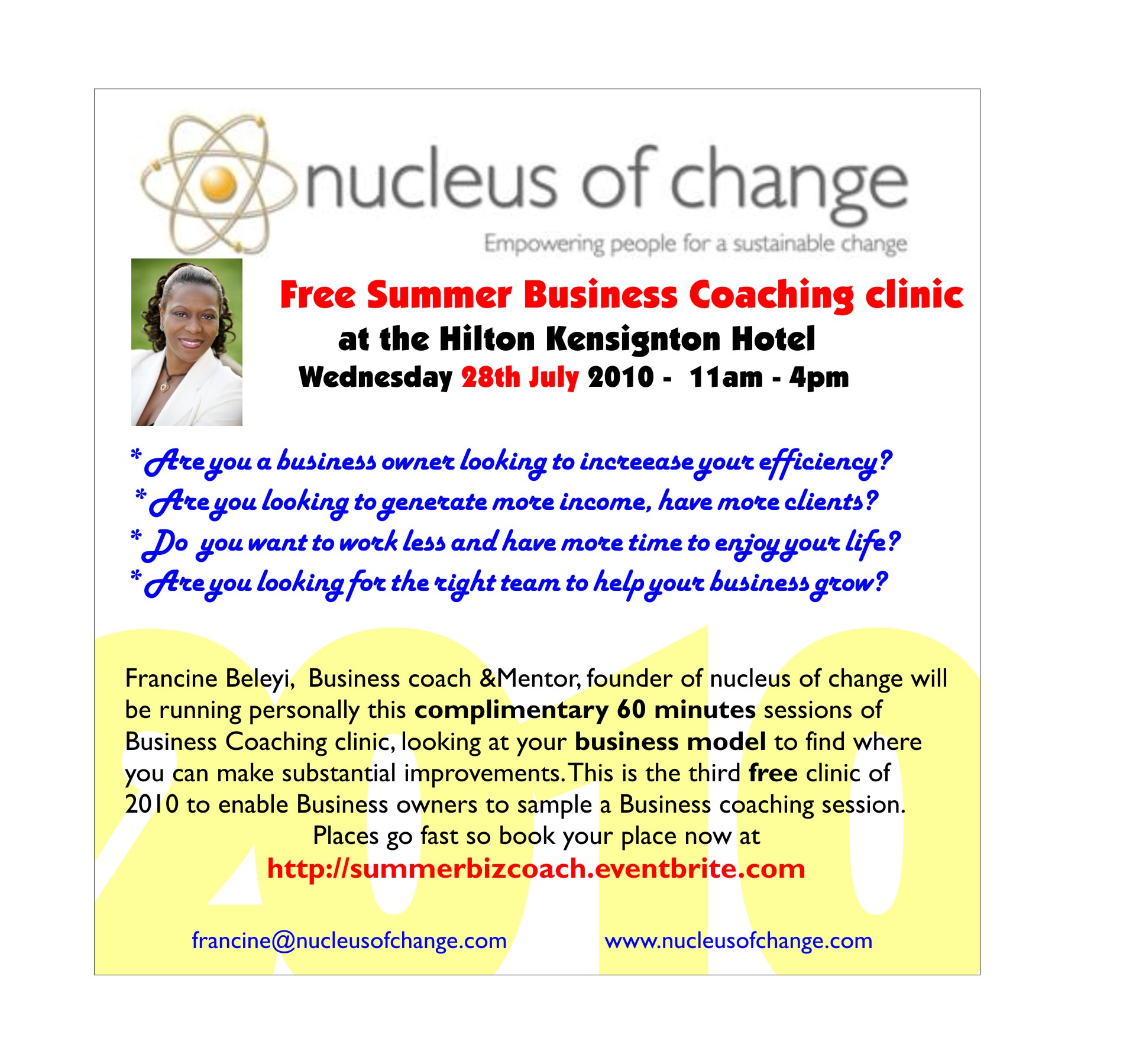 Summer Free Business Coaching Clinic 