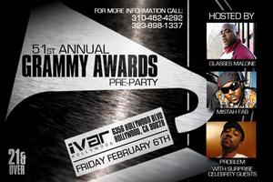 51st Annual Grammy Awards PRE-PARTY Hosted By DUBBS...