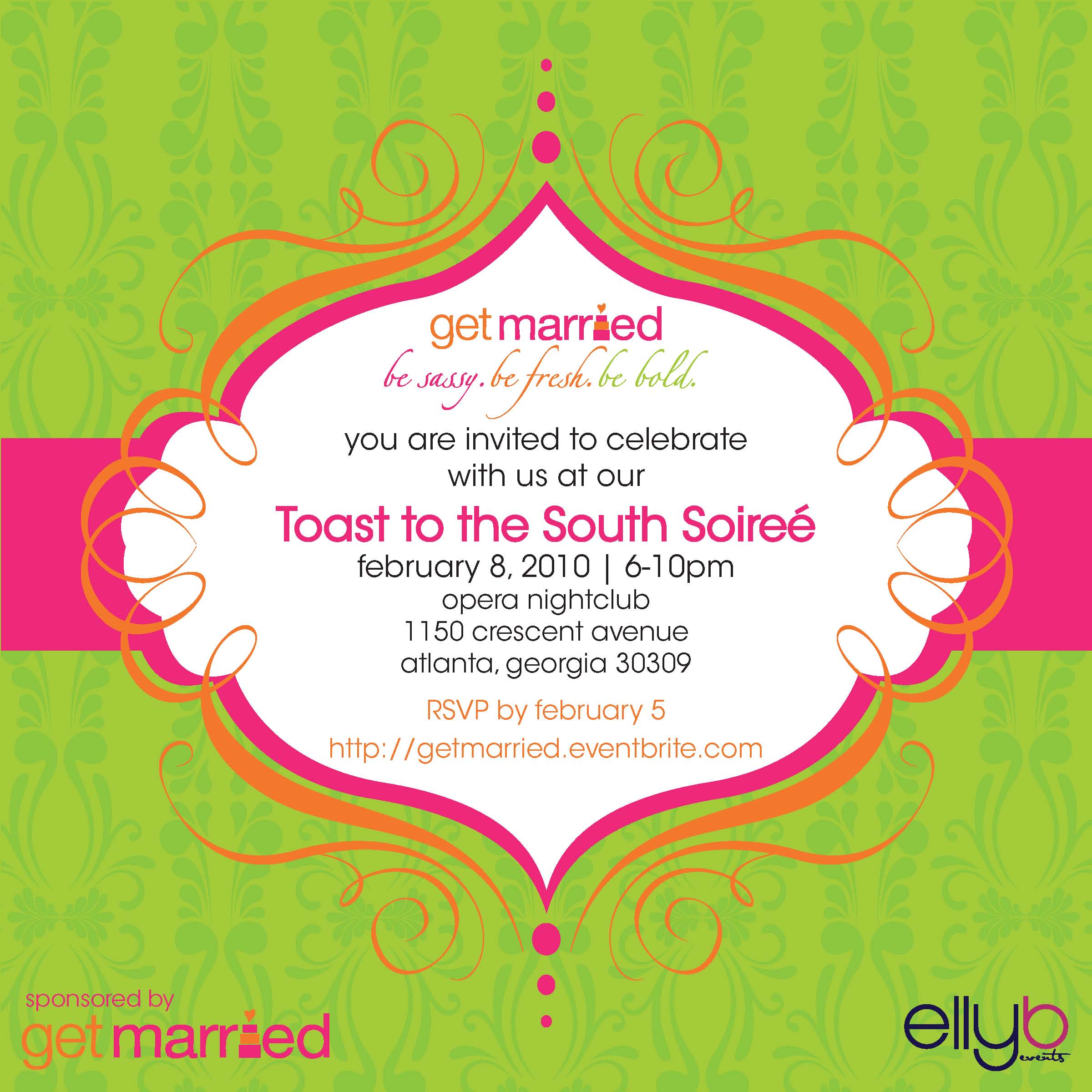 Get Married Toast to the South Soiree Get Married Invite