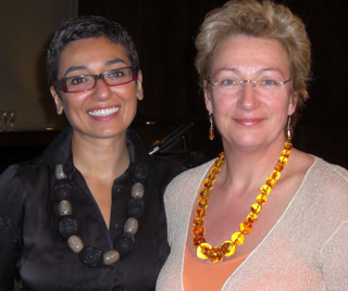 Gina meets Women for Women International founder, Zaina Salbi, in London