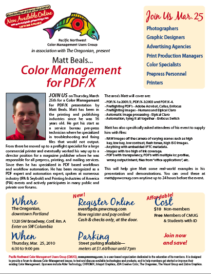 PDF promotion for Color Management with PDFX/A with Matt Beals 