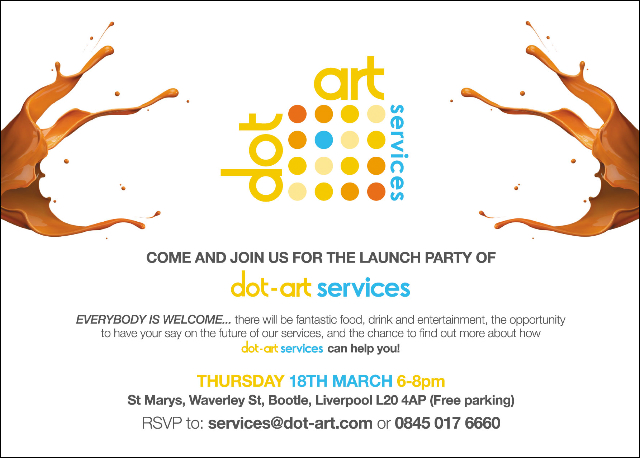 dot-art Services Launch Party Invitation Back