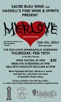 MERLOVE  An indie film and lavish wine tasting