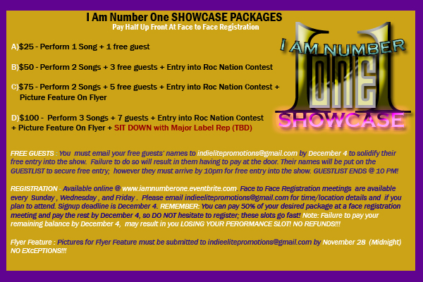 I AM NUMBER ONE SHOWCASE PACKAGES